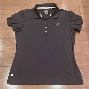 Puma Women's Black Button Down Golf Polo